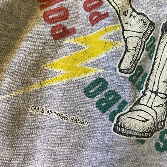 Vintage 90s Red Gray by Sabans Power Ranger Turbo Sweatshirt size 7Y - Picture 3 of 5